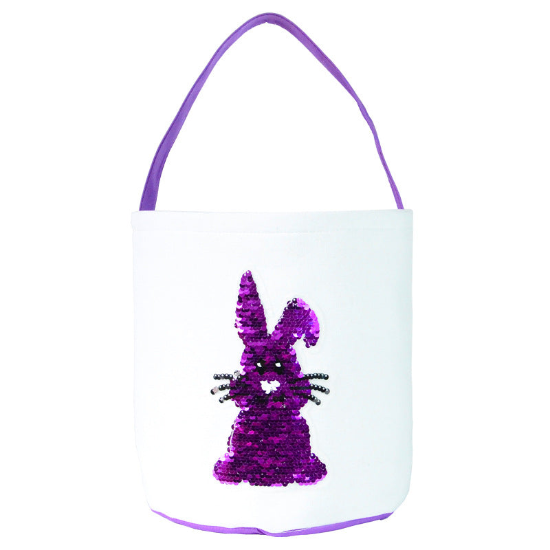 Venta al por mayor, 10 Uds., cesta de lentejuelas de Pascua, juguete de peluche
